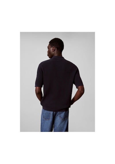 Calvin Klein Ss Cotton Waffle Pol-16162 Mavi