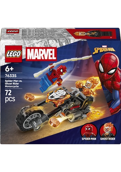 LEGO® ǀ Marvel Örümcek Adam, Ghost Rider Motosikletine Karşı 76335 -6 Yaş ve Üzeri Çocuklar için Yaratıcı Oyuncak Yapım Seti (72P)