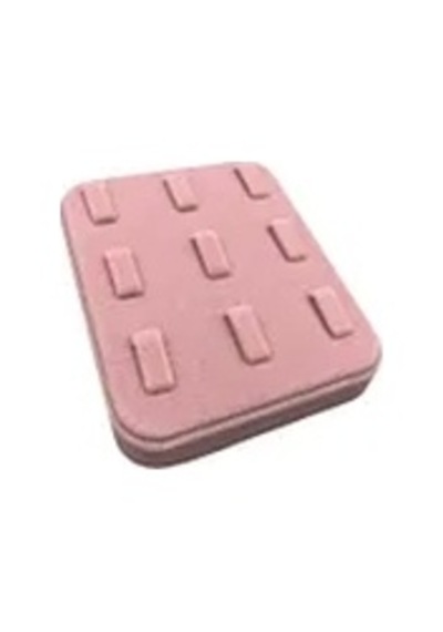 Süet Kumaş Pembe Renk 12/11 Cm Çoklu Tırnaklı Yüzük Sergileme Aksesuar Pembe
