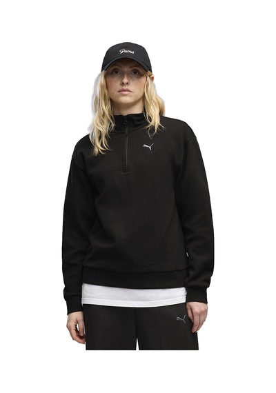 Puma Essentials Elevated Half-zip Kadın Siyah Günlük Stil Sweatshirt 69401601