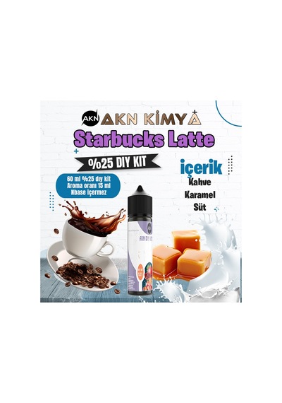 Starbucks Latte Yoğun Dıy Kit Kahve Karamel Süt Gıda Aroması %25 Oranda Aroma İçerir Hazır Değildir 60 Ml