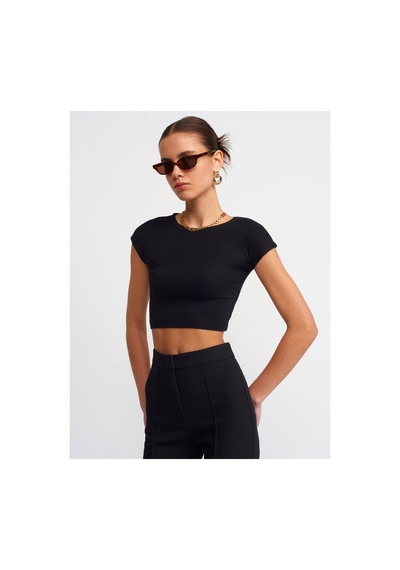Dilvin 30528 Pamuk Ve Modal Karışımlı Crop Top Pink