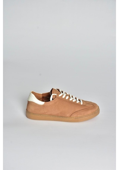 Fox Shoes V999061501 Taba Hakiki Deri Nubuk Kadın Spor Ayakkabı Sneakers Taba