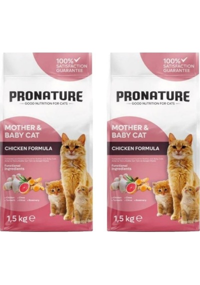 Pronature Mother & Baby Tavuk Etli Yetişkin Kedi Maması 2 x 1500 G