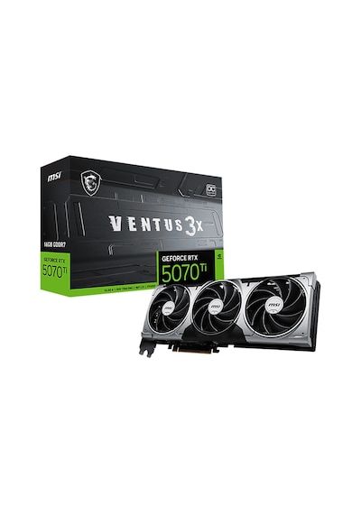 Msı Geforcee Rtx 5070 Tı 16g Ventus 3x Oc Rtx5070tı 16gb Gdrr7 256 B Dx12 Pcıe 5.0 X16 3xdp 1xhd Ekran Kartı
