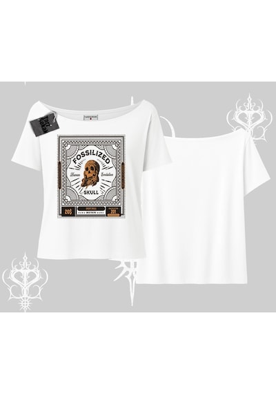Tarzsokak Kayık Yaka Tshirt Fossilized Skull Underground Archive Beyaz