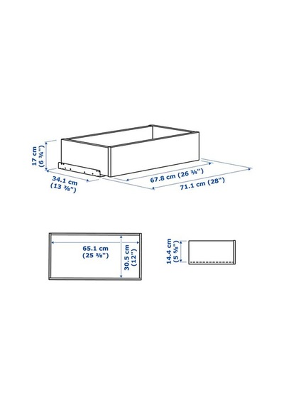 Ikea Komplement Çekmece, Beyaz, 75x35 Cm