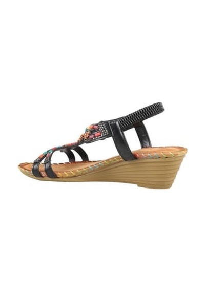 Guja 25y151-6 Kadın Taşlı Dolgu Topuklu Lastikli Comfort Sandalet Siyah Siyah Guja 25y151-6 Kadın Taşlı Dolgu Topuklu Lastikli Comfort Sandalet Siyah Siyah