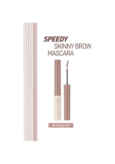 Özel Fırça Tasarımlı, Yoğun Pigmentli Kaş Maskarası Perıpera Speedy Skinny Brow Mascara 05 Peony Ash 05