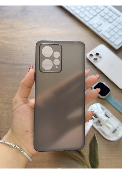 Redmi Note 12 4g Uyumlu Süper İnce Mat Ultra Thin Silikon Kılıf Siyah