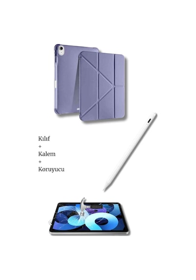 Apple Uyumlu iPad A16 11. Nesil Ve 10. Nesil A3355 A2757 Tablet Kılıfı Tablet Kalemi Ekran Koruyucu Set Tablet Kılıfı