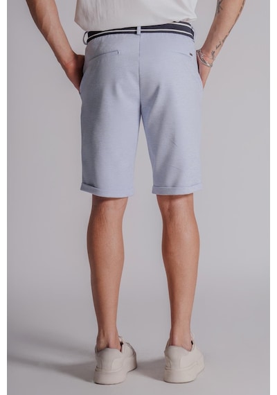 Braccas Erkek Yandan Cepli Beli Ribanalı Slim Fit Chino Şort Mavi Mavi