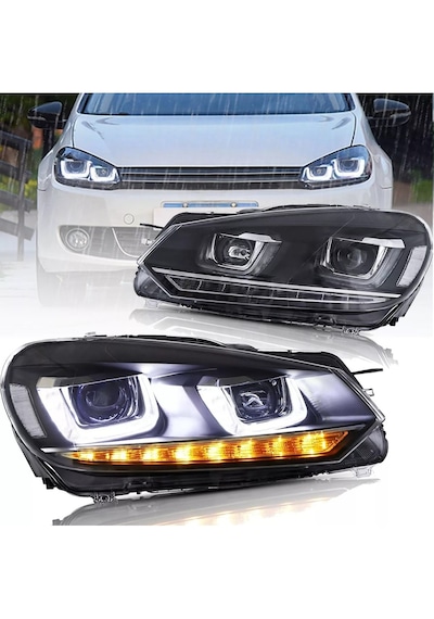 Vw Golf 6 Uyumlu Çift U Kayar Sinyal Far