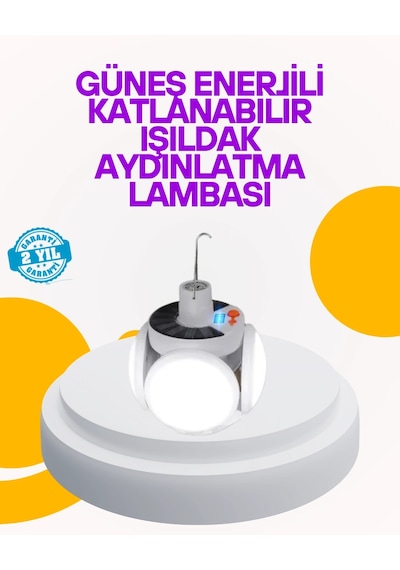 Mey İthalat Solar Enerjili Katlanabilir Led Kamp Ve Bahçe Lambası