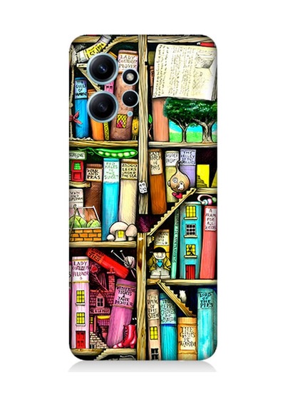 Xiaomi Redmi Note 12 Uyumlu Silikon Kılıf Kitaplık Ve Raflar Books Shelf