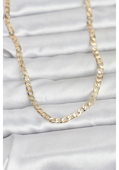 Cm 14k Gold Renk Zincir Model 60 Cm Kadın Kolye Çok Renkli Çok renkli