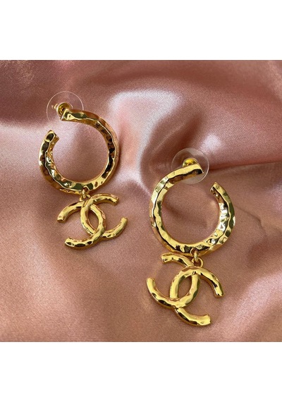 Gold Çift Çelik Küpe Çok Renkli