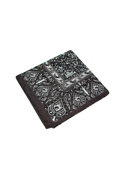 Mim Eşarp Mısırlı Eşarpları Büyük Boy Etnik Desenli Eşarp 120x120 Cm Koyu Yeşil - Füme