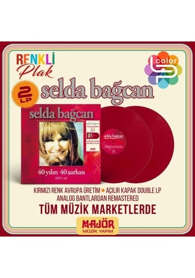 Selda Bağcan 40 Yılın 40 Şarkısı Double Lp Kırmızı Renkli Plak