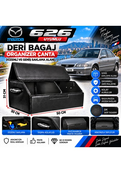 Mazda 626 Uyumlu Oto Bagaj Organizeri Deri Bagaj Kutu Çanta 1