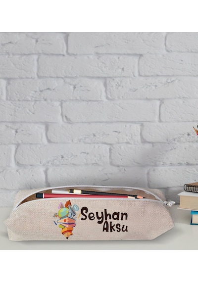 Çocuklara Özel İsimli Keten Okul Kalemliği-8