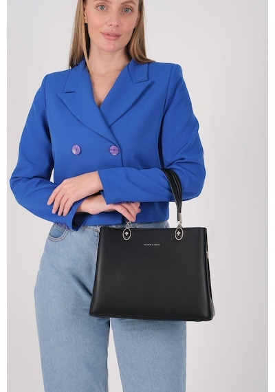 Silver Polo Sp1234 Kadın El Çantası Cilt Siyah-siyah