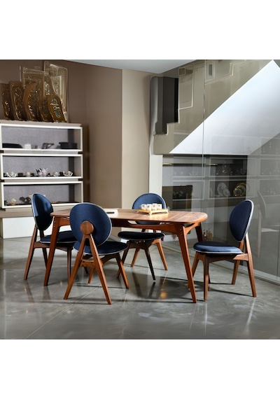Orion İskandinav Ahşap Sandalye Mavi