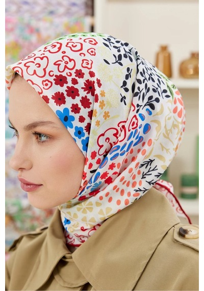 Emproyal Lina Desen Pamuk Eşarp Bordo