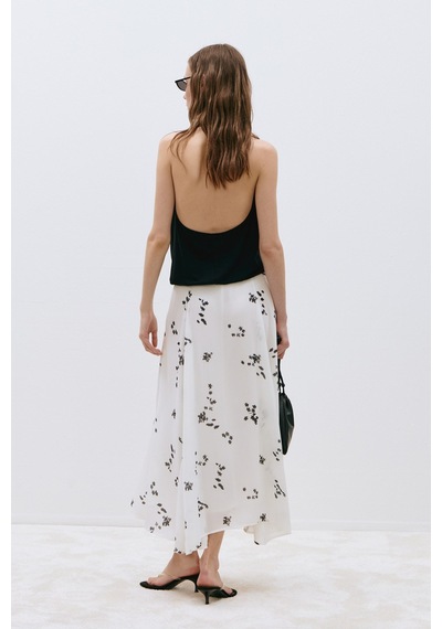 Suud Collection Siyah Nina Dökümlü Halter Top