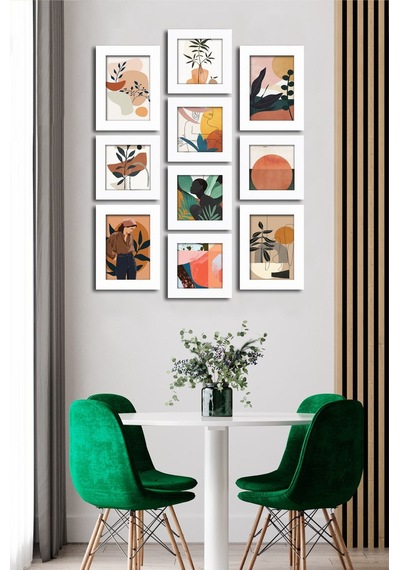 10 Parçalı Çerçeve Görünümlü Mdf Tablo Seti Flm199 Çok Renkli - 713607808 Çok Renkli