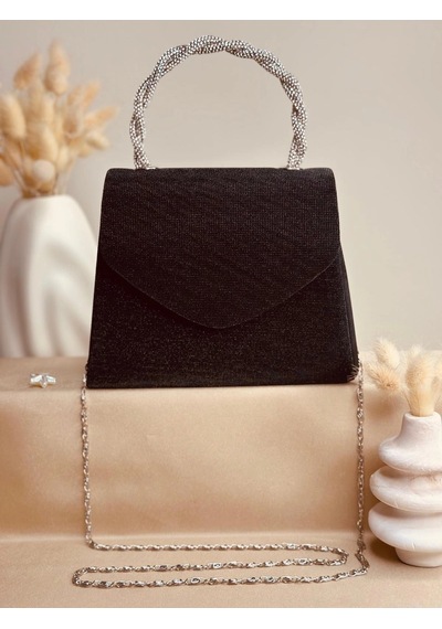 Elora Atelier Elora Lurex Dokulu Simli Siyah Çanta Çok Renkli