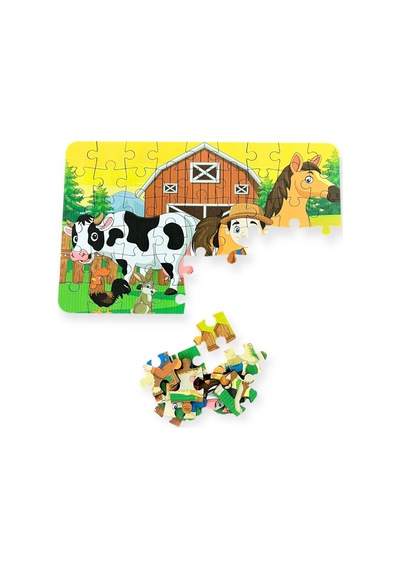 Ahşap Farm Animals Mini Puzzle 4 Yaş 54 Parça