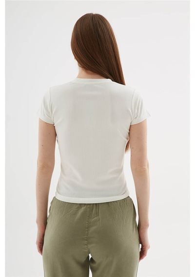 Fashion Friends Düğme Detaylı Ekru Kadın Bluz 26y0494k1