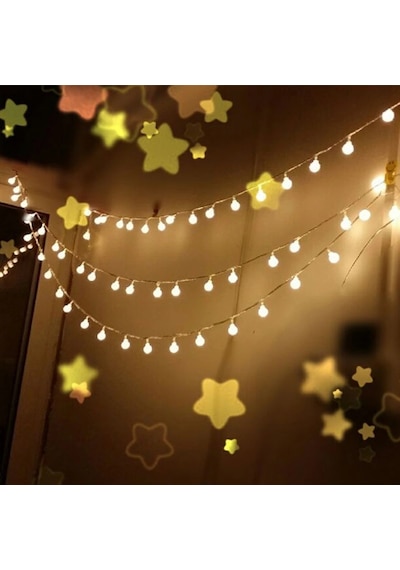 2 metre Pilli Led Işıklı Ampul Toplar Animasyonlu Dekoratif Aydınlatma