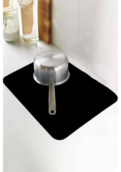 Siyah Sade Microfiber Bulaşık Kurutma Kurulama Matı Mm007n11