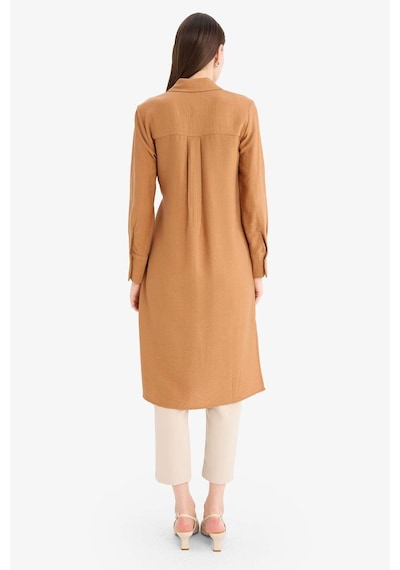 DeFacto Regular Fit Gömlek Yaka Büzgülü Uzun Kollu Diz Altı Tesettür Tunik D9862AX25SMBN301 DeFacto Regular Fit Gömlek Yaka Büzgülü Uzun Kollu Diz Altı Tesettür Tunik D9862AX25SMBN301