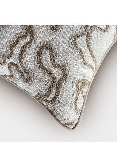 "curve" Dokulu Desenli Kırlent - 45x45 Vizon - Bej