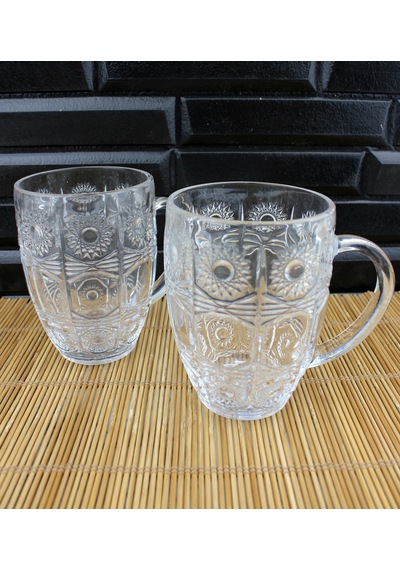 2li Kristal Lüks Cam Kupa Büyük Boy Kupa 500ml