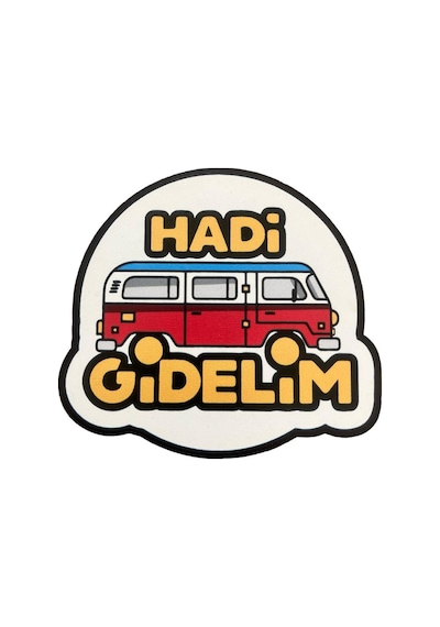 Hadi Gidelim Baskılı Ahşap Bardak Altlığı Çok Renkli