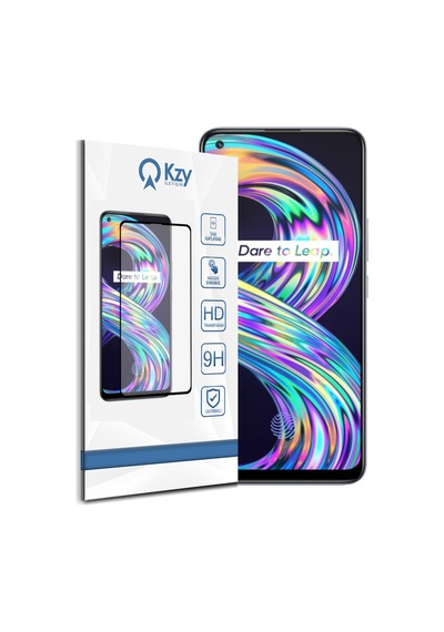 Realme 8 ile Uyumlu Tam Kaplayan Temperli Cam Ekran Koruyucu
