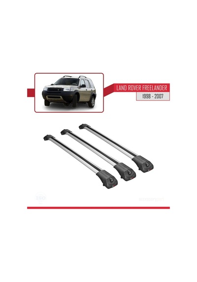 Land Rover Freelander 1998-2007 Arası İle Uyumlu Ace-1 Ara Atkı Tavan Barı Gri 3 Adet Bar