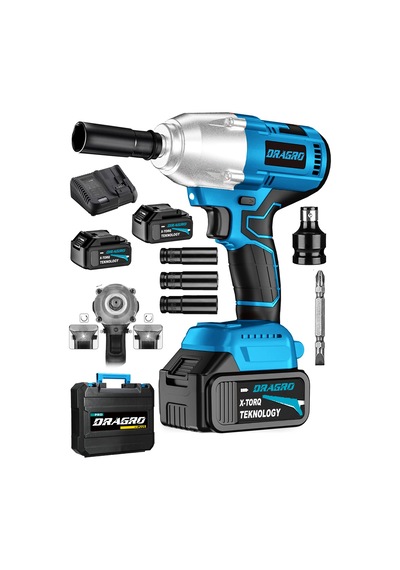 Dragro DRG-smn128 Mavi 88 V 5 Ah Somun Bijon Sökme Takma Sıkma Matkap Kömürsüz Akülü Vidalama Set