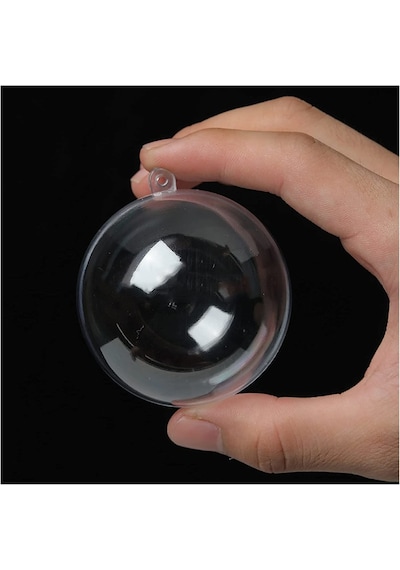 Şeffaf Mika Küre - 3 Adet Asılabilir Plastik Top - 6 cm