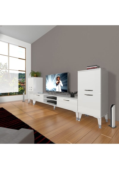 Decoraktiv Eko On2 Mdf Dvd Silver Tv Ünitesi Tv Sehpası Beyaz