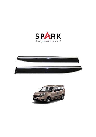 Fiat Doblo 2015-2022 Yıl Aralığı Uyumlu Cam Rüzgarlığı Kromlu 4 Parça Siyah