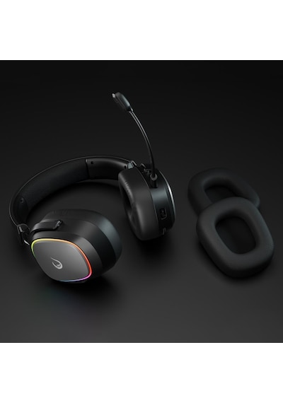 Rampage Retsu Siyah/gri Kablosuz 2.4g+ Bluetooth Kumaş Ve Deri Protein Earpad Mikrofonlu Oyuncu Kulaklığı