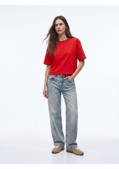 LTB Baby Tee Basic Bisiklet Yaka Kırmızı T-shırt