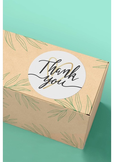 Thank You Renkli Yuvarlak Teşekkür Etiketi Sticker 3x3cm St2080 Çok Renkli