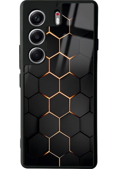 Tecno Camon 40 Pro Uyumlu Yellow Carbon Tasarımlı Glossy Telefon Kılıfı Çok Renkli
