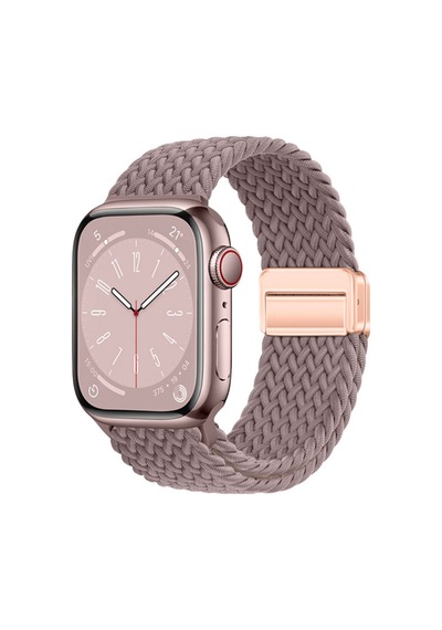 Watch 40mm Zore Krd-134 Örgü Tasarımlı Hasır Kordon Strap Kayış - Mor